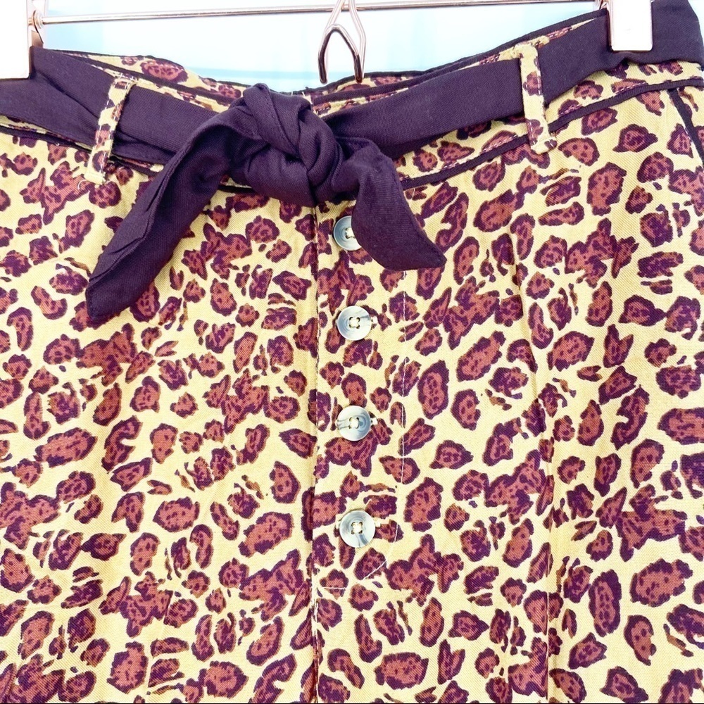NWT Free People Bennie Animal Leopard Print Wide Leg Pants - Picture 5 of 8